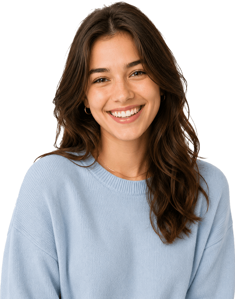 Smiling therapy client